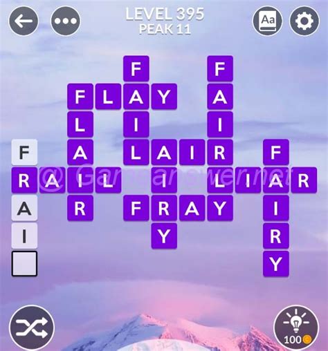 Wordscapes level 3957 is in the Bare group, West pack of levels. . Wordscapes level 395